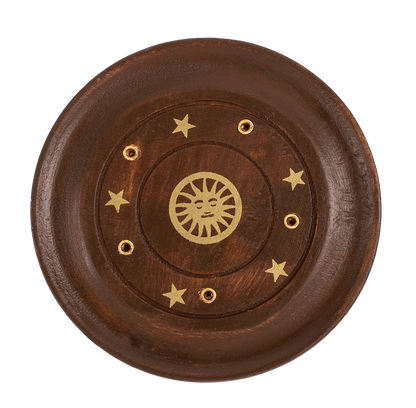 Round wooden incense stick holder,