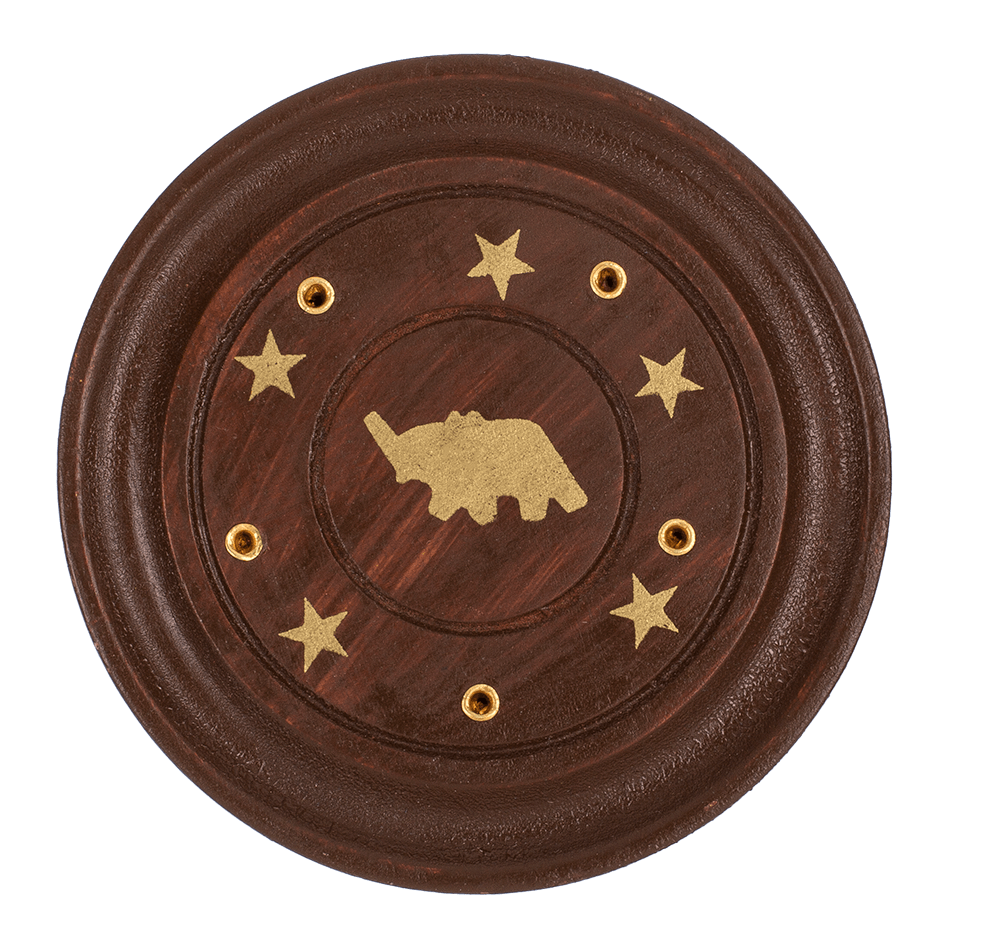 Round wooden incense stick holder,