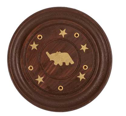 Round wooden incense stick holder,