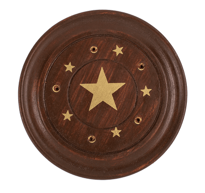 Round wooden incense stick holder,