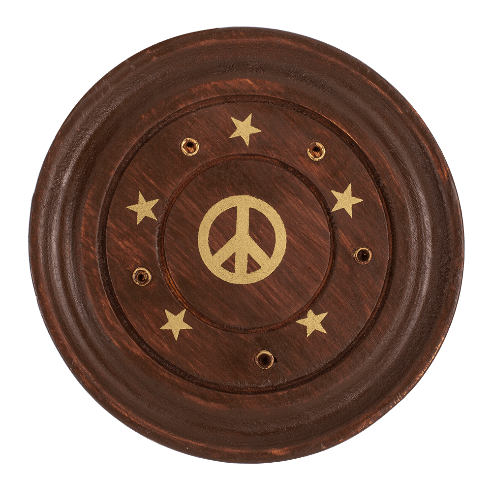 Round wooden incense stick holder,