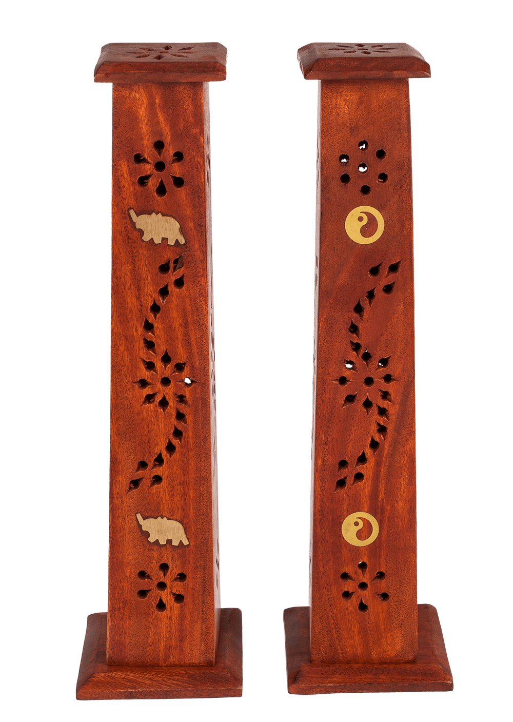 Wooden incense stick burner box, standing,