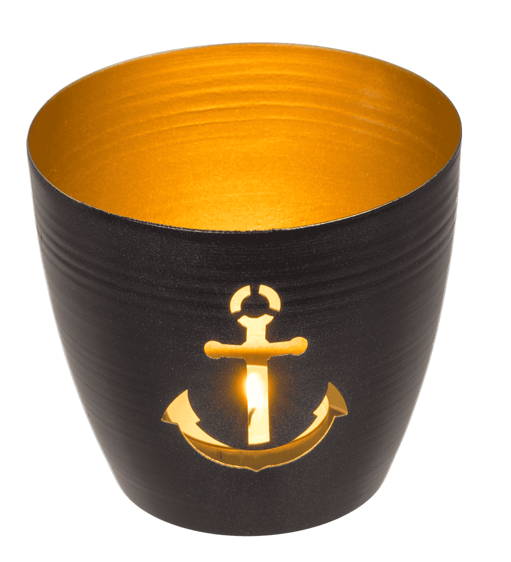 Metal tealight holder, Maritim, 10 x 10 x 9 cm,