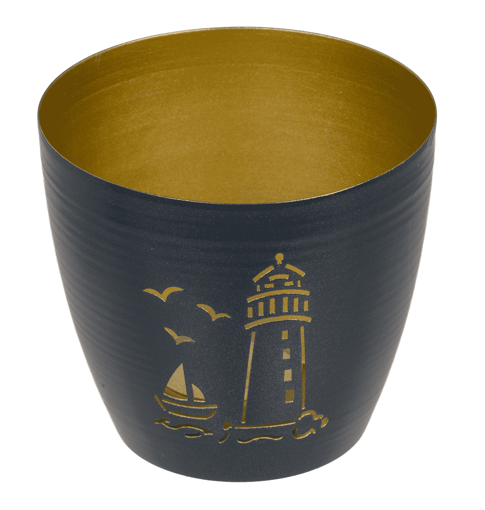 Metal tealight holder, Maritim, 10 x 10 x 9 cm,