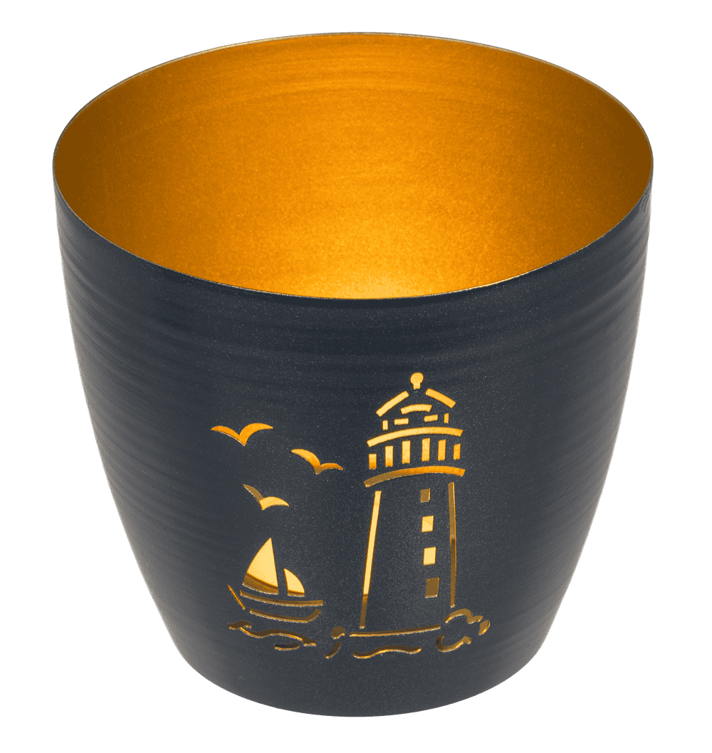 Metal tealight holder, Maritim, 10 x 10 x 9 cm,