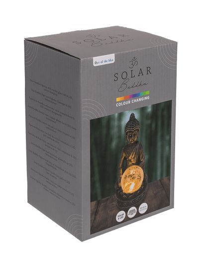 Polyresin Solar Buddha Figurine, with crackle