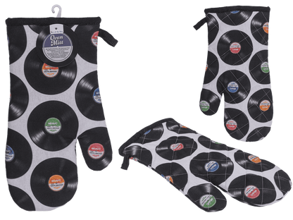 Oven mitt, vinyl records, 17 x 32 cm,