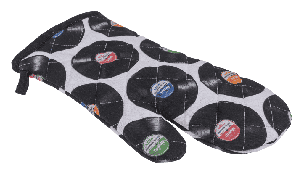 Oven mitt, vinyl records, 17 x 32 cm,