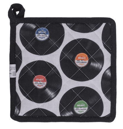 Pot holder, vinyl records, 20 x 20 cm,