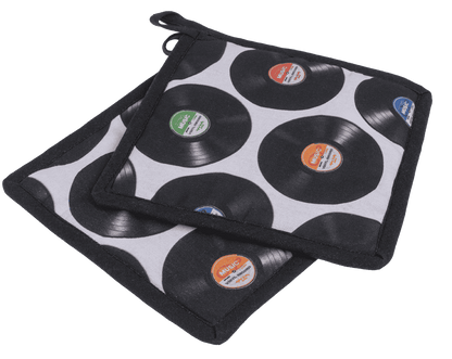 Pot holder, vinyl records, 20 x 20 cm,