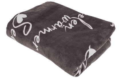 Grey coloured comfort blanket, Seelenwärmer,