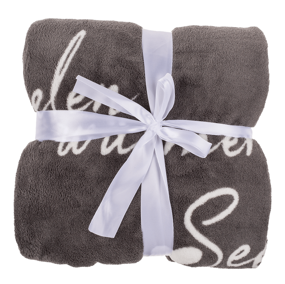 Grey coloured comfort blanket, Seelenwärmer,