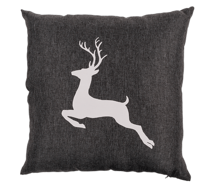 Dark grey colored decoration cushion, Deer,