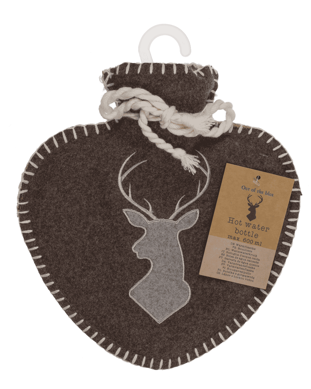 Hot water bottle in heart shape, Deer,