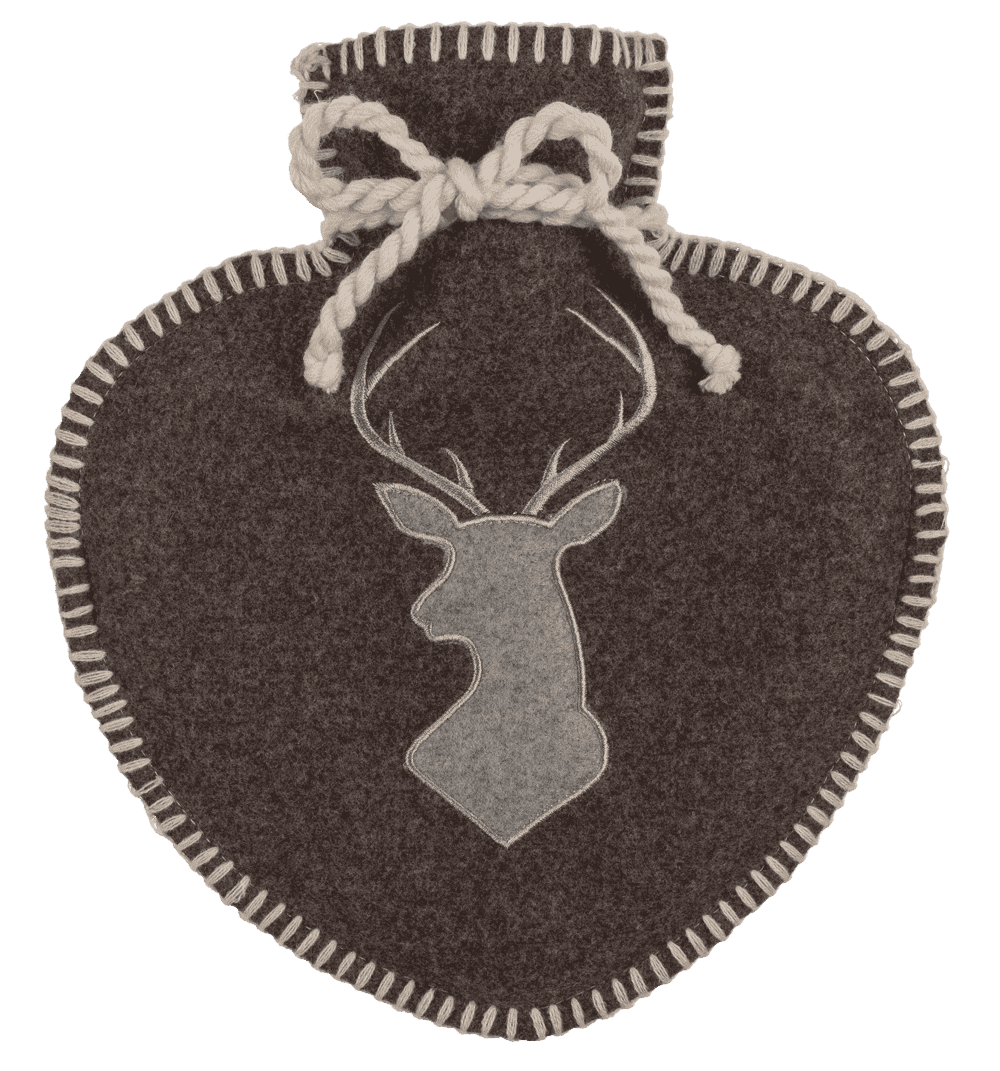 Hot water bottle in heart shape, Deer,