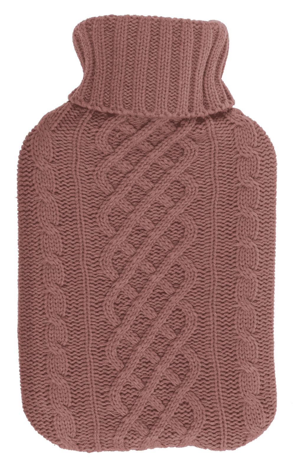 Hot water bottle with knitted cover, Cable Stitch,