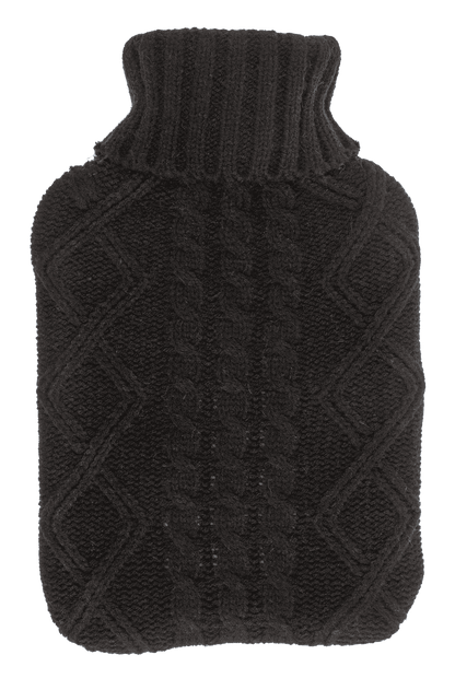 Hot water bottle with knitted cover, Cable Stitch,