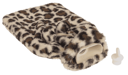 Hot water bottle with plush cover & Pom Poms,