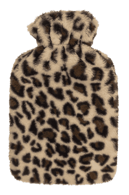 Hot water bottle with plush cover & Pom Poms,