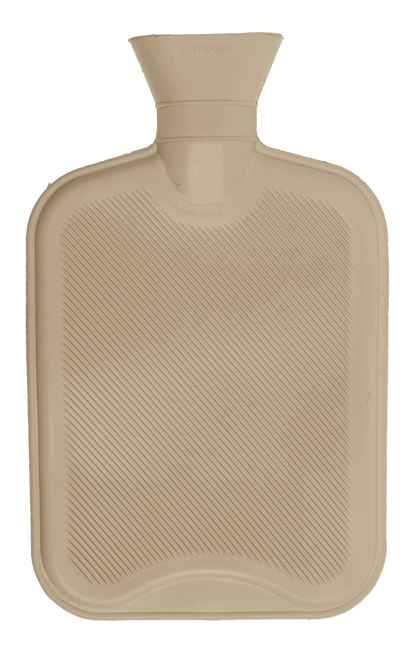 Hot water bottle with plush cover & Pom Poms,