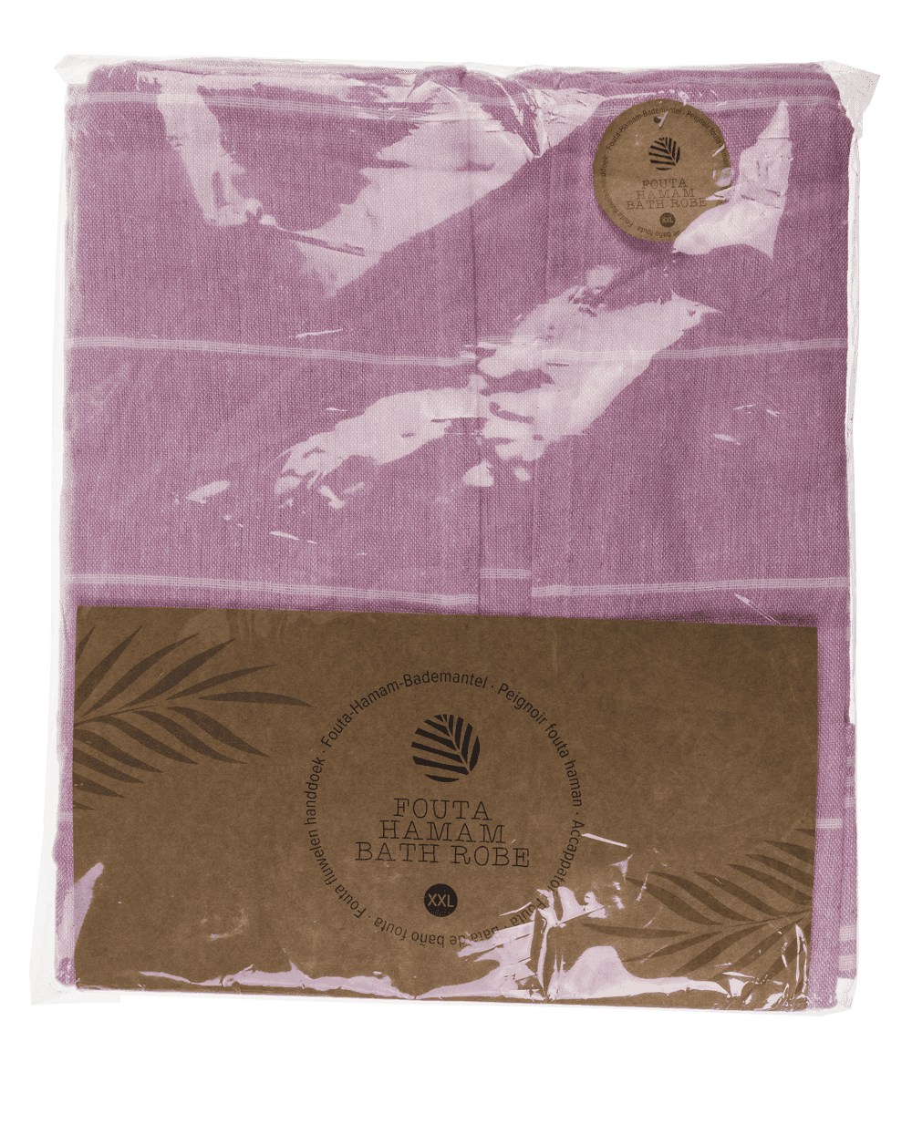 Pink/white hamam bath robe, size L,