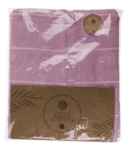 Pink/white hamam bath robe, size L,