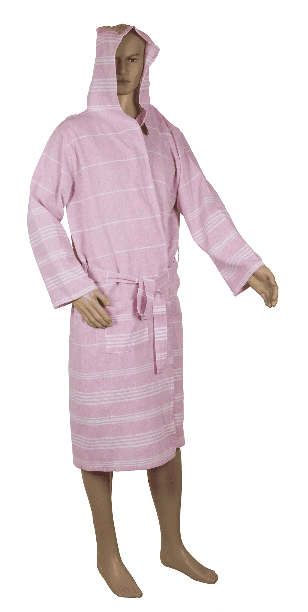 Pink/white hamam bath robe, size L,