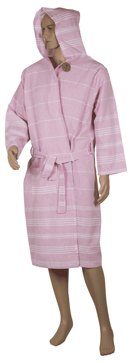 Pink/white hamam bath robe, size XXL,