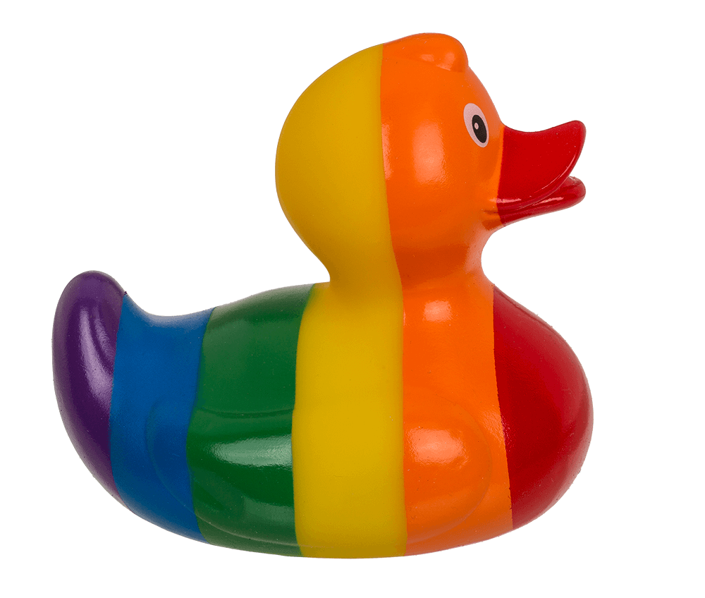 Rainbow Squeaking Duck, ca. 10 cm,