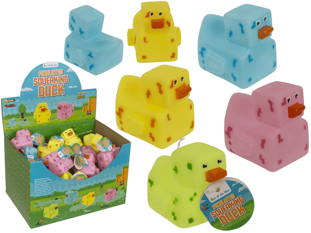 Pixelated squeaking duck, 6 x 5,5 cm,