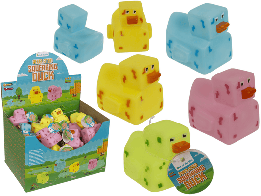 Pixelated squeaking duck, 6 x 5,5 cm,