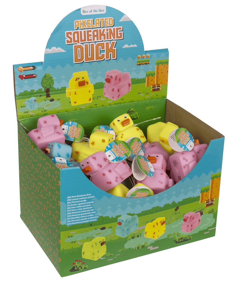 Pixelated squeaking duck, 6 x 5,5 cm,