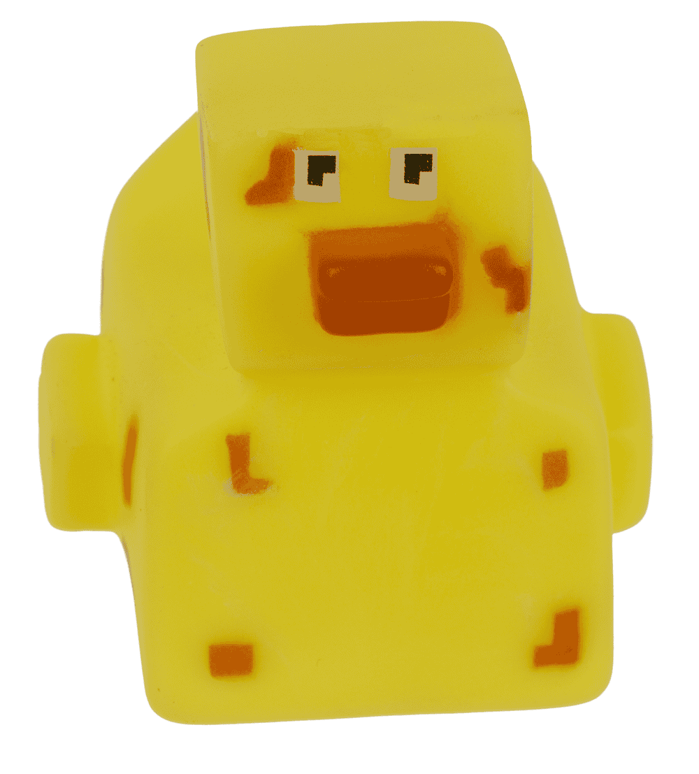 Pixelated squeaking duck, 6 x 5,5 cm,
