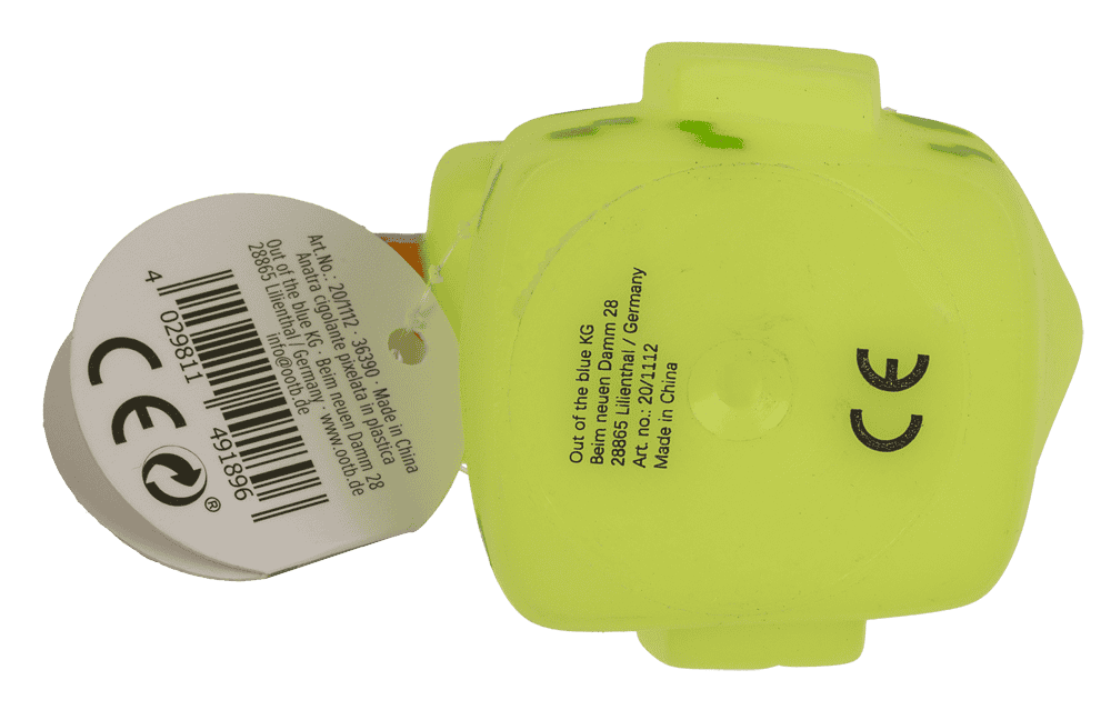 Pixelated squeaking duck, 6 x 5,5 cm,