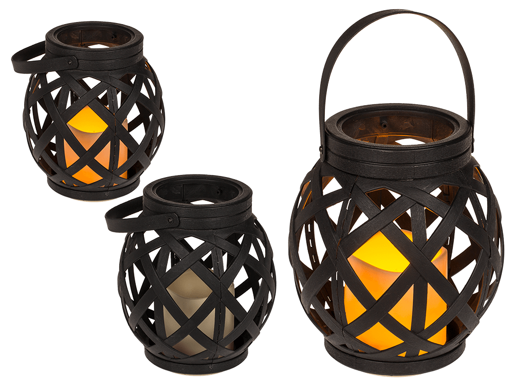 Lantern with handle, LED candle & Timer,
