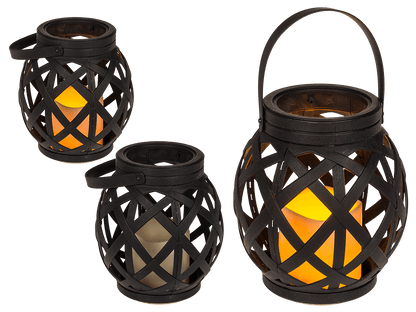 Lantern with handle, LED candle & Timer,