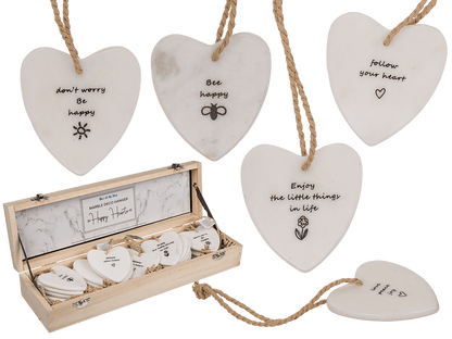 Marble hearts, Happy Hearts, for hanging,
