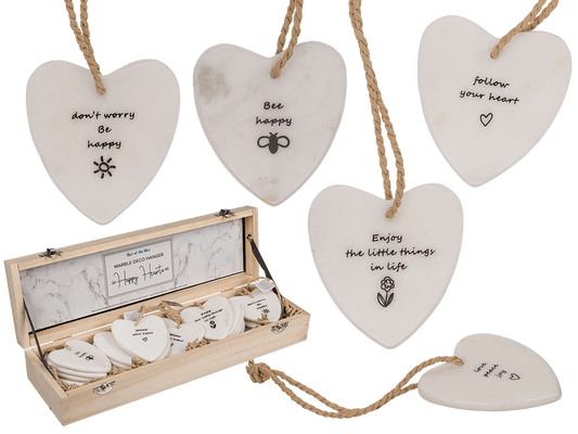 Marble hearts, Happy Hearts, for hanging,