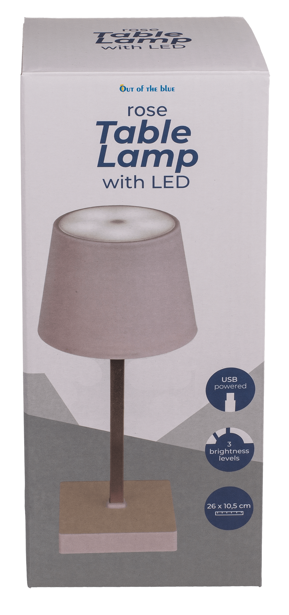 Rose colored table lamp with LED,