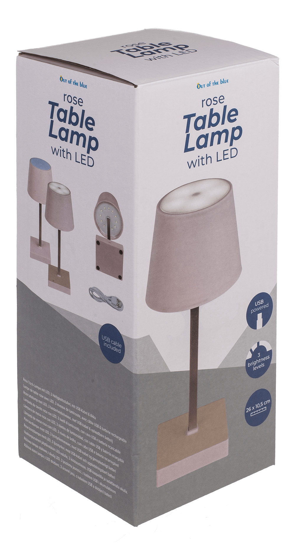 Rose colored table lamp with LED,