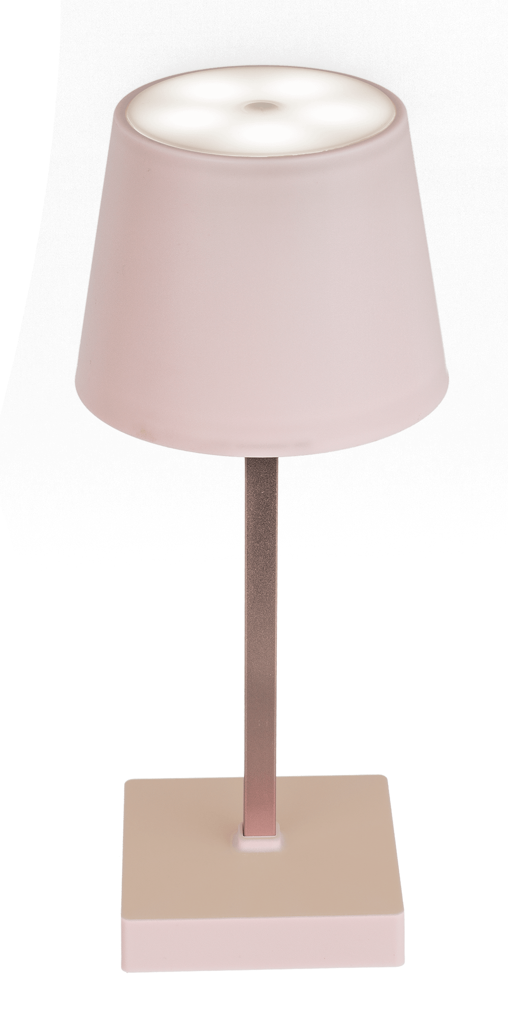 Rose colored table lamp with LED,