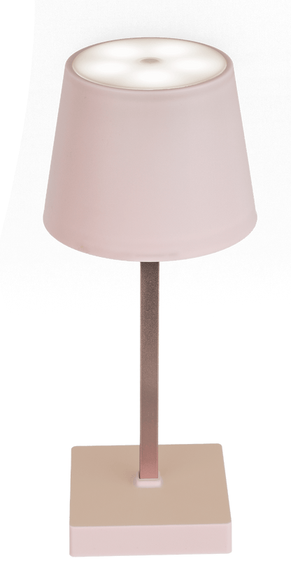 Rose colored table lamp with LED,