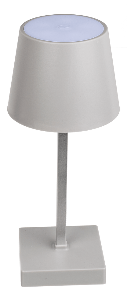 Grey colored table lamp with LED,