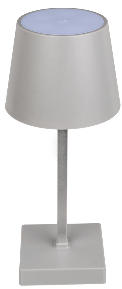 Grey colored table lamp with LED,