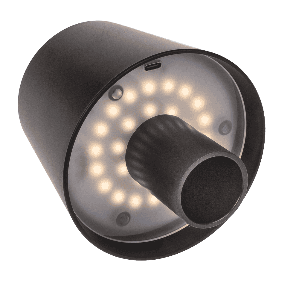 LED bottle lamp, black, 3 modes (on/off/dim.),