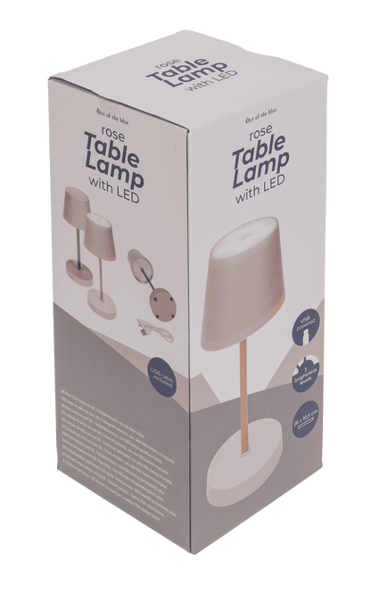 Rose colored table lamp with LED,