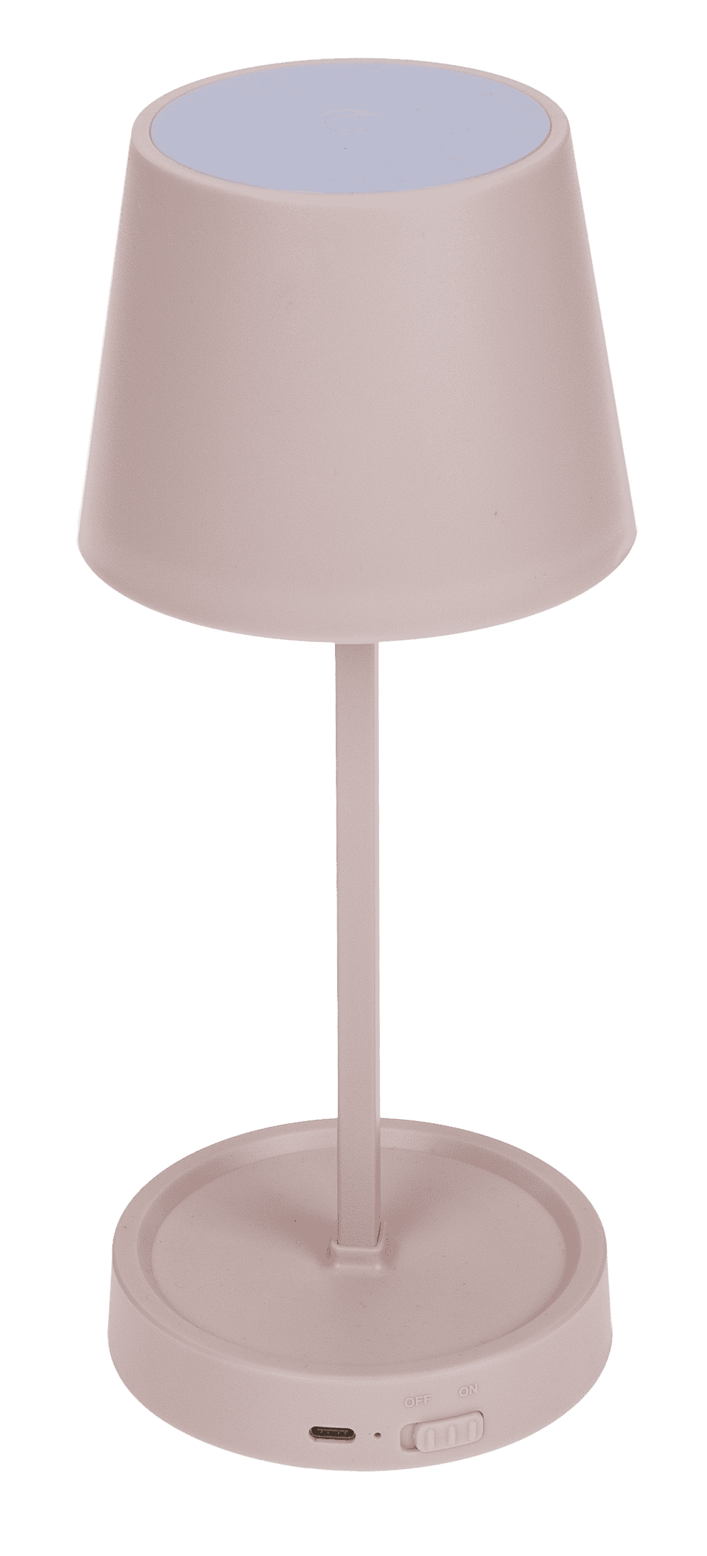 Rose colored table lamp with LED,