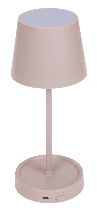 Rose colored table lamp with LED,