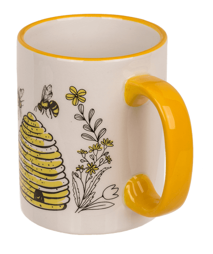 Mug, Bee, dolomite, 2 ass., 11 x 10 cm,