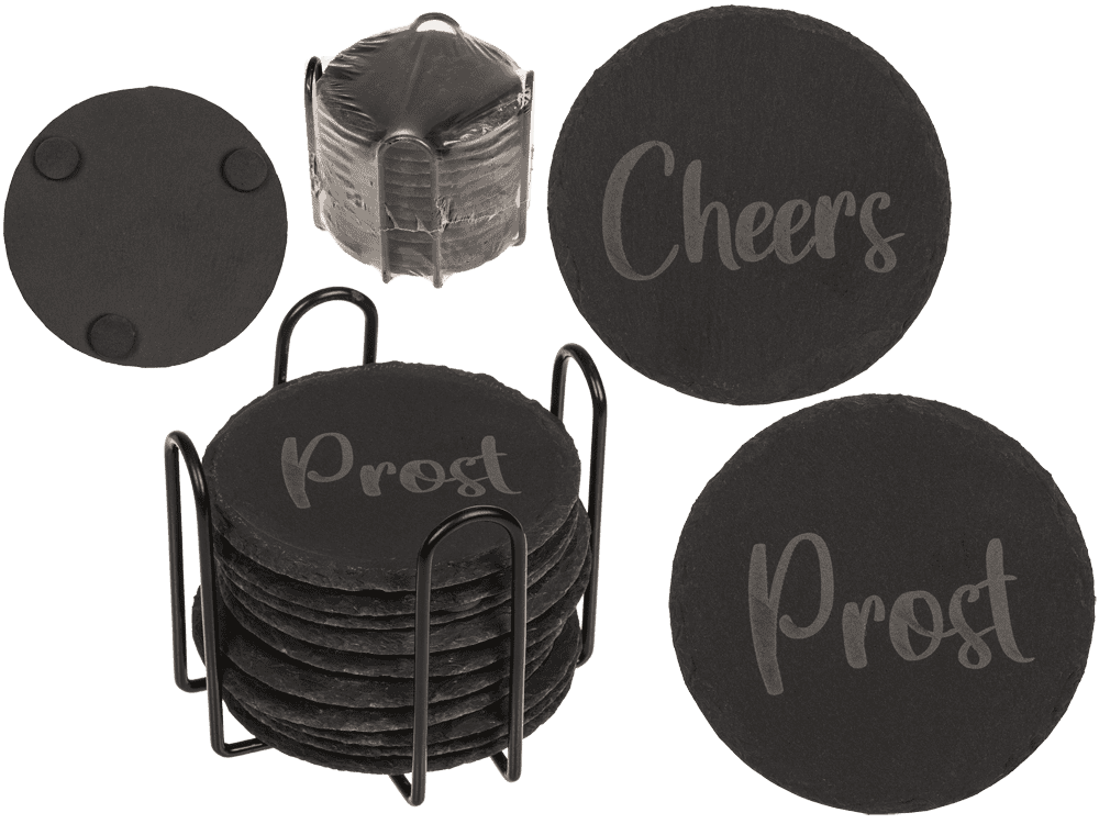 Slate coaster, with laser printing,